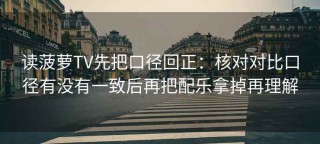 读菠萝TV先把口径回正：核对对比口径有没有一致后再把配乐拿掉再理解