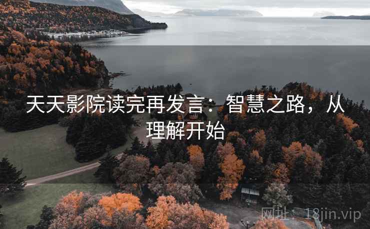 天天影院读完再发言:智慧之路,从理解开始 天天影院读完再发言:智慧之路,从理解开始